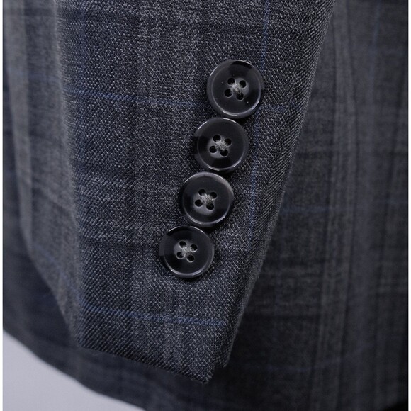 Calvin Klein Mens Two Button Plaid Blazer Wool Sport Coat Jacket Size 42XL - Picture 7 of 13